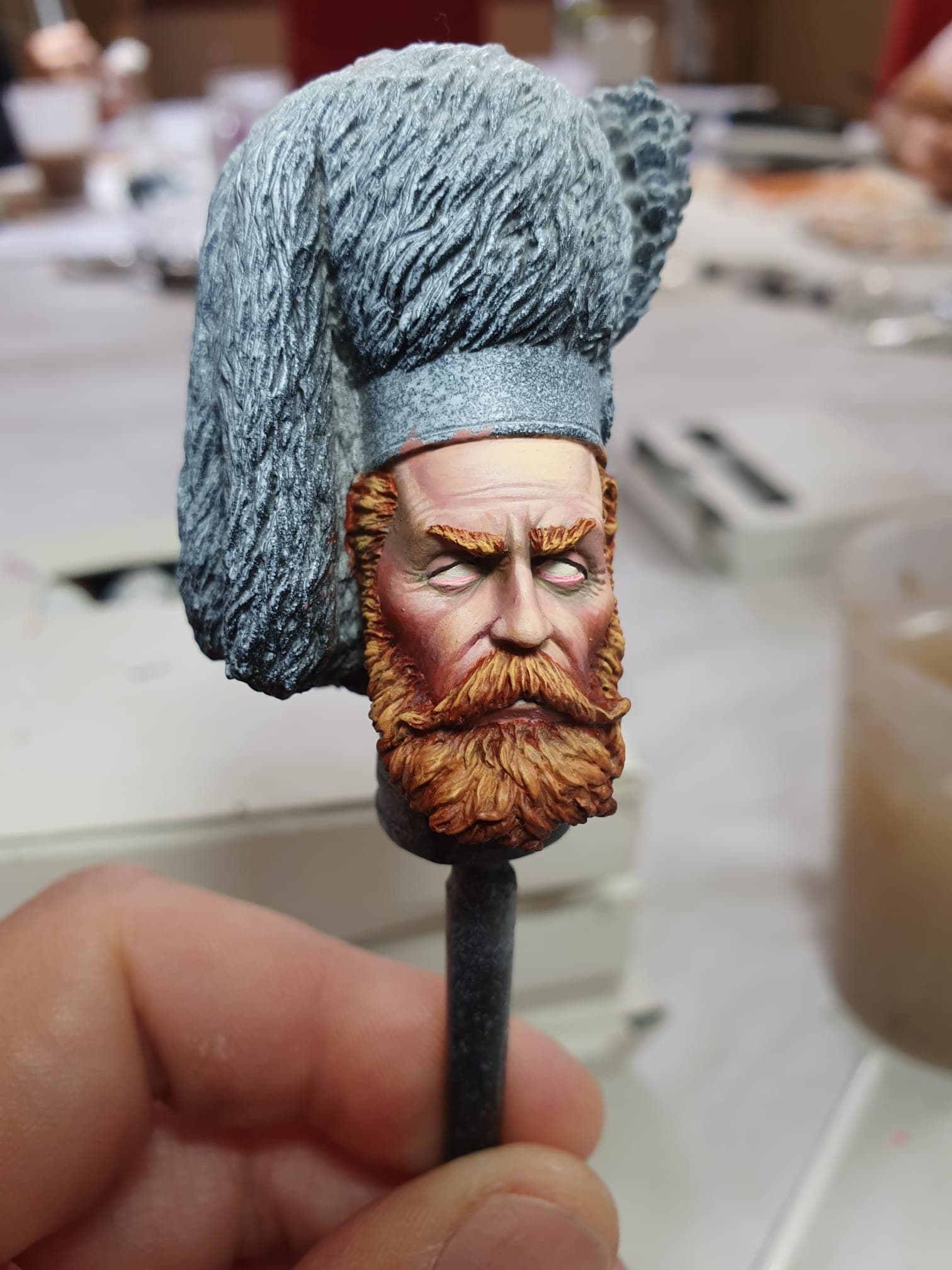Busto en proceso de pintura, primera fase