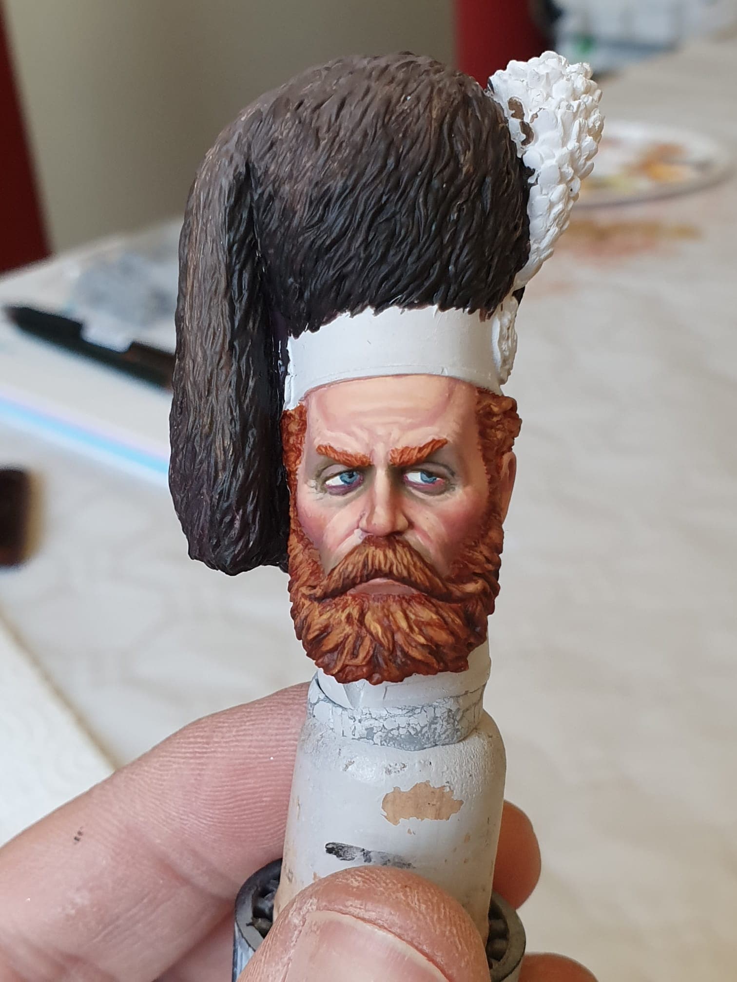 Busto en proceso de pintura, cuarta fase